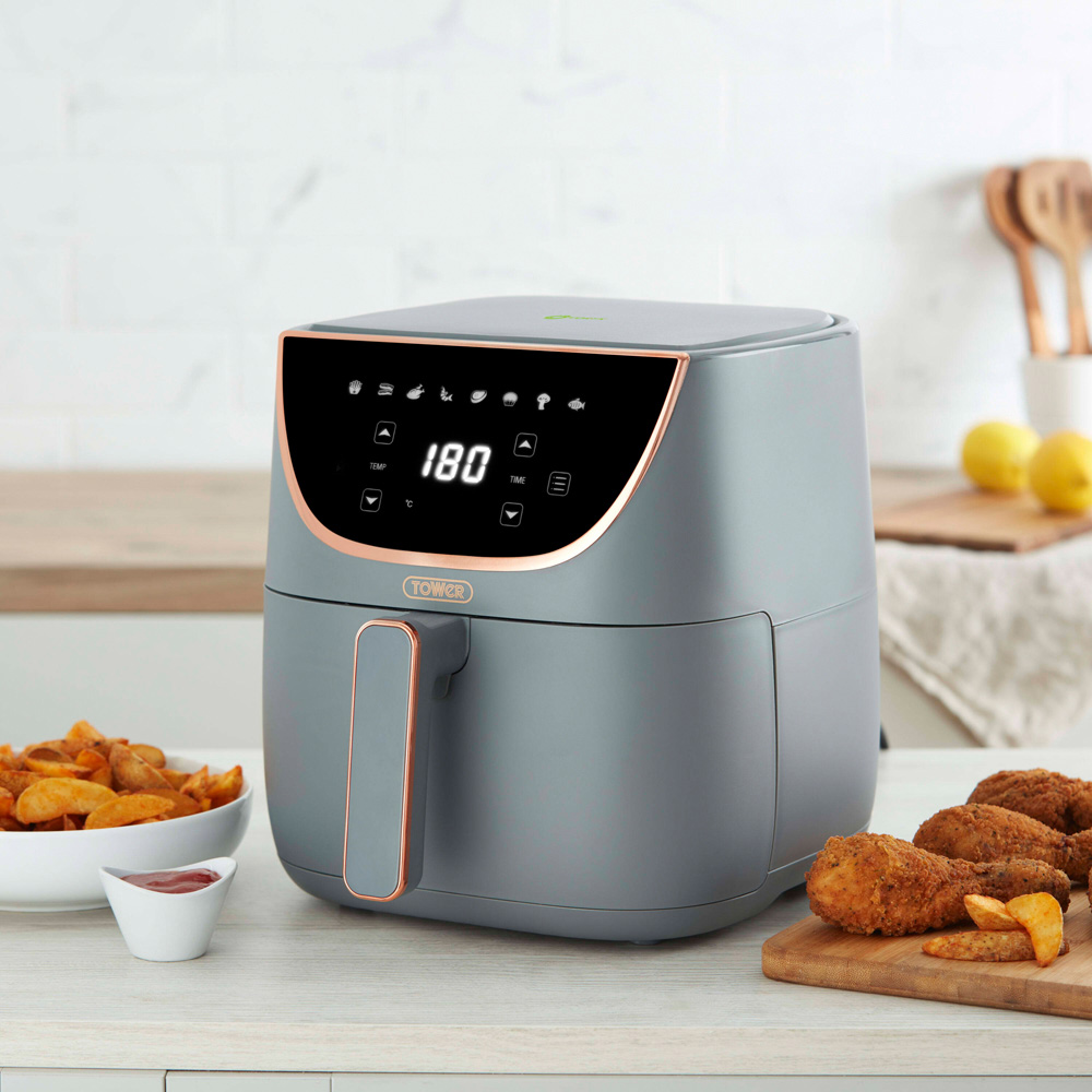 Tower Cavaletto EEJB219 Grey 4 Slice Toaster 1.7L Kettle and 6L Vortx Air Fryer Bundle Image 2