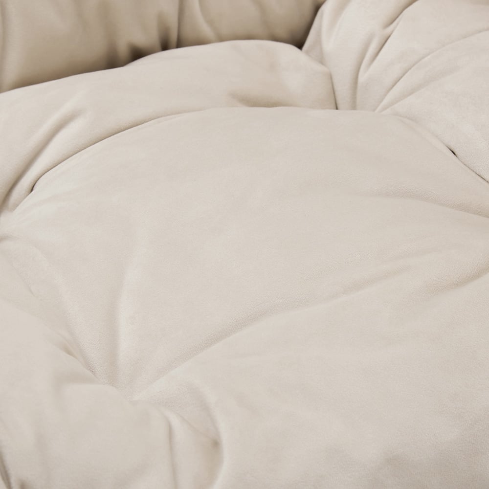 Home Detail Mellow Beige Velvet Lazy Chair Image 4