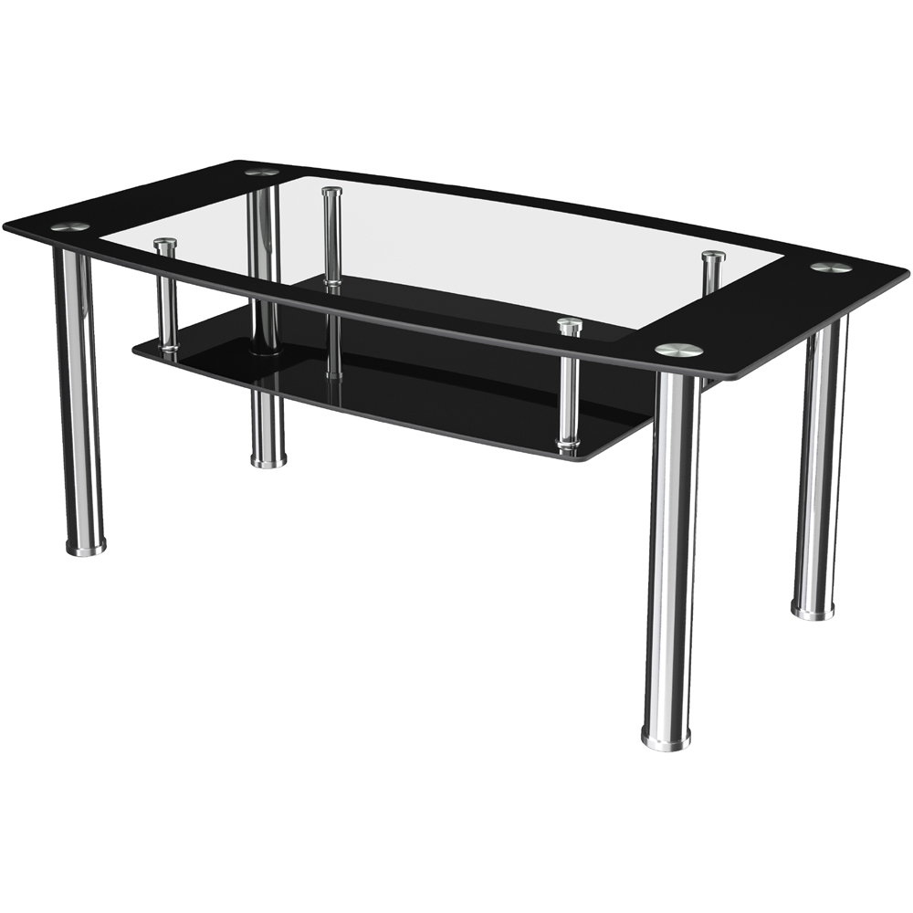 AVF Black Glass and Chrome Coffee Table Image 2
