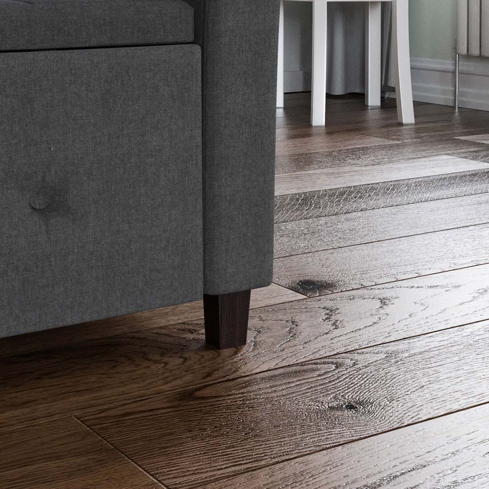 Vida Designs Seville Linen Dark Grey Storage Ottoman Image 4