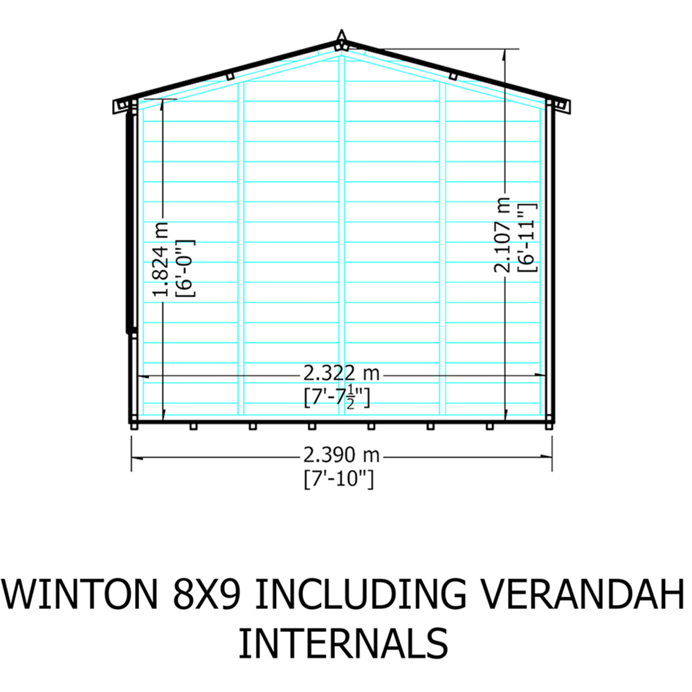 Shire Winton 8 x 9ft Double Door Shiplap Apex Summerhouse Image 4
