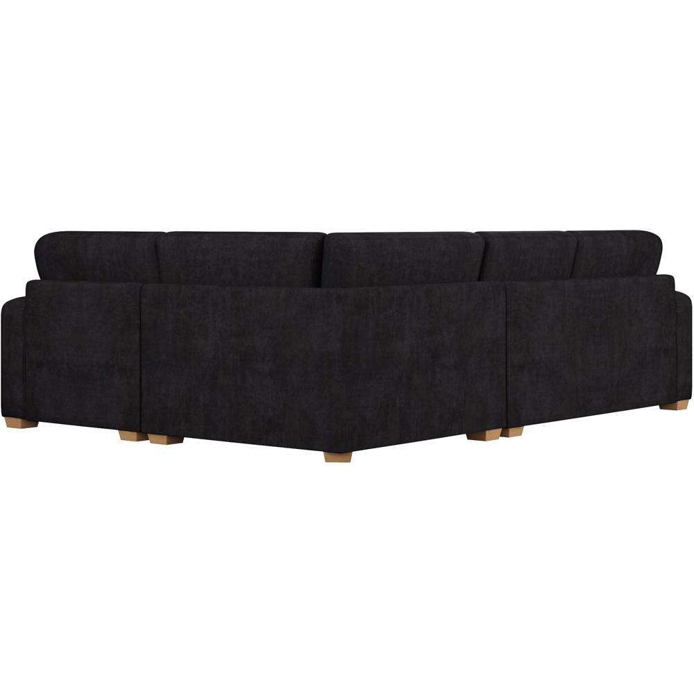 Theadford 3 Seater Ebony Plush Velvet Fixed Back Right Hand Corner Sofa Image 4