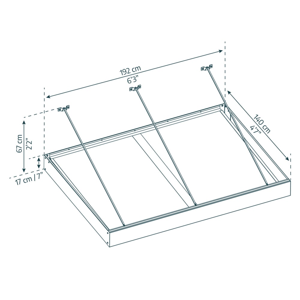 Palram Canopia Sophia XL 2000 Grey Clear Door Canopy 1.92 x 1.4m Image 5