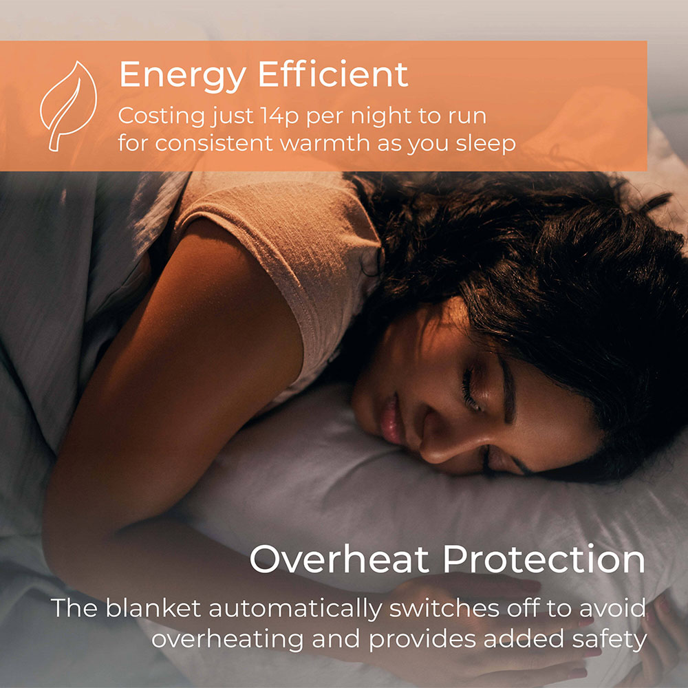 Carmen King Size White Heated Electric Under Blanket Image 5