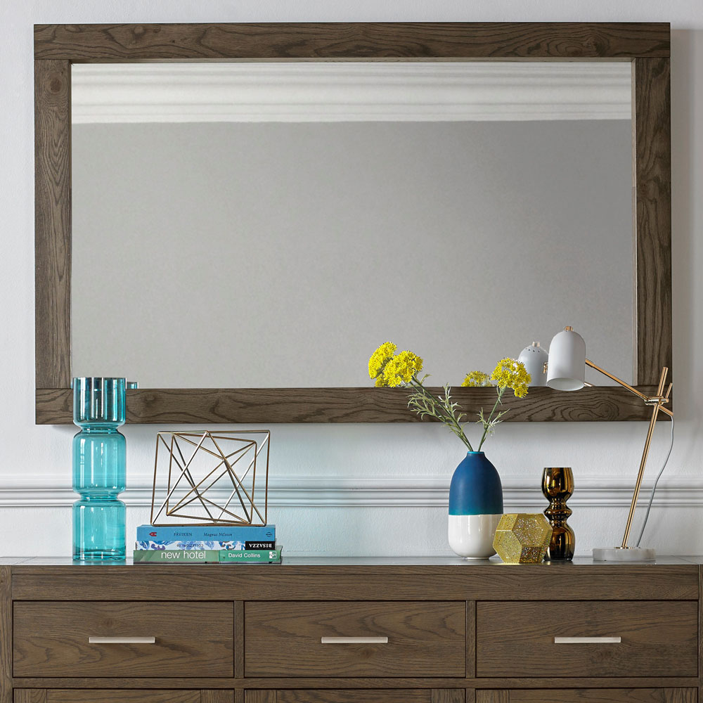 Bentley Designs Turin Dark Oak Rectangle Landscape Wall Mirror 144 x 90cm Image 2