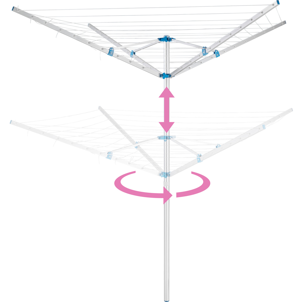 tectake 4 Arm Foldable Washing Line Dryer with Cover Image 5