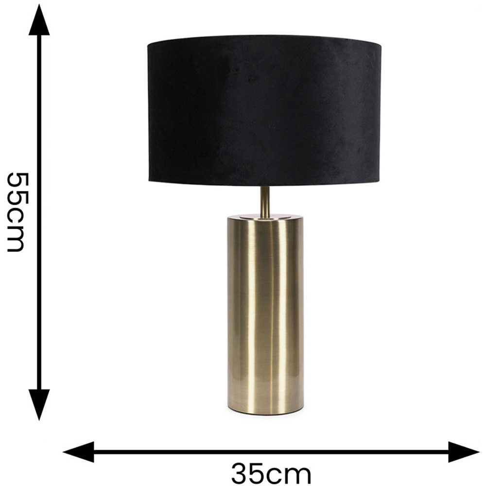 ValueLights Lexy Reni Black Velvet and Antique Brass Shade Touch LED Table Lamp Image 6