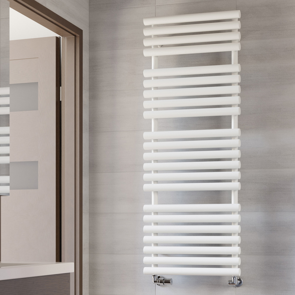 Terma Rolo Towel 2629BTU White Heated Towel Rail 1360 x 520mm Image 2
