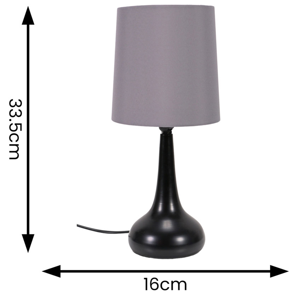 ValueLights Teardrop 2 Pack Grey Shade Black Touch LED Table Lamp Image 5