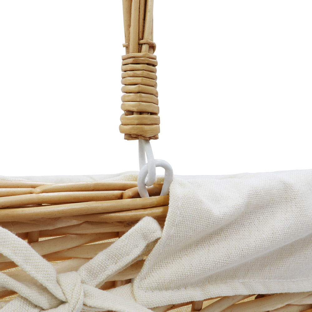 JVL 20L Acacia Honey Rectangular Willow Shopping Basket with Handles Image 4