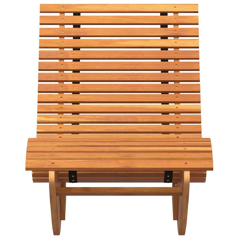 Walplus Set of 2 Acacia Wood Rocking Sun Lounger Image 4