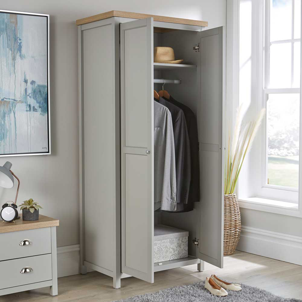 Home Source Avon 2 Door Grey Wardrobe Image 8