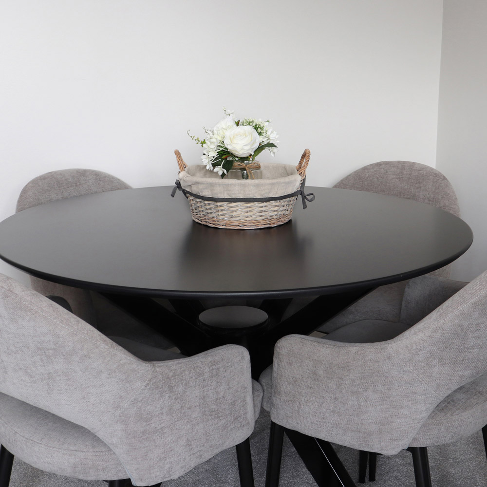 JVL 6.5L Arianna Grey Round Willow Storage Basket Image 5