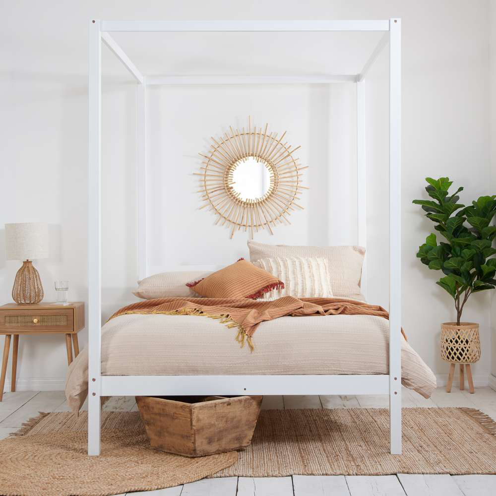 Mercia King Size White Solid Pine 4 Poster Bed Frame Image 6