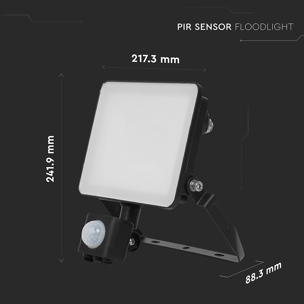 V-TAC 50W 6000 Lumens Daylight White LED Floodlight with PIR Sensor Image 9