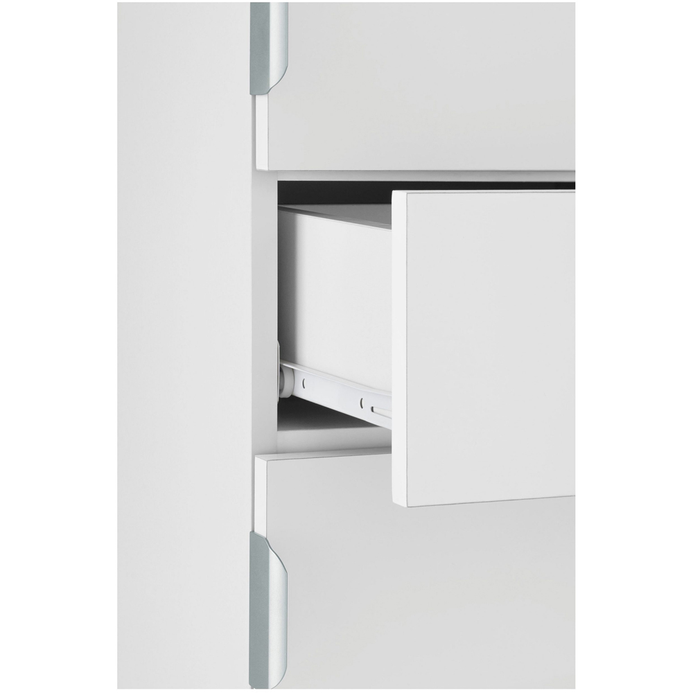 Loft24 Atlas 2 Door Single Drawer White Tall Storage Cabinet Image 6