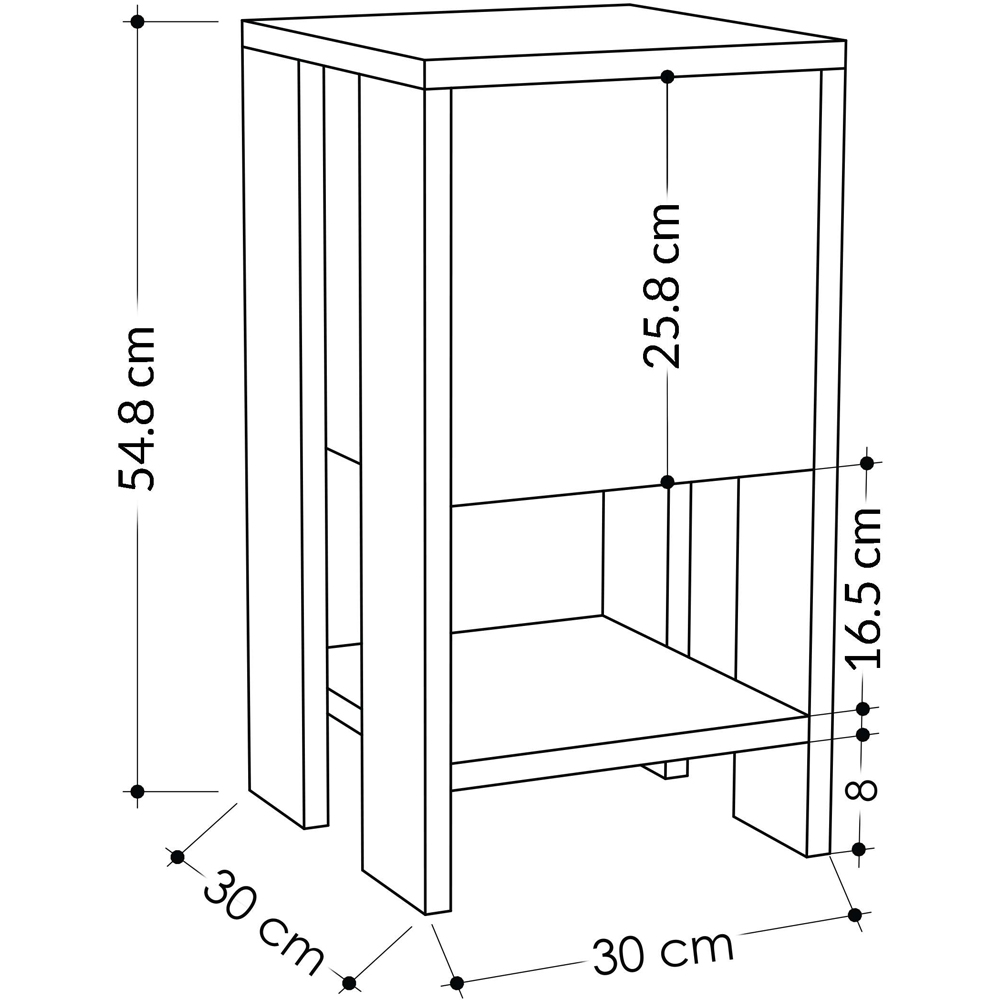 Decortie Ema Oak and Anthracite Bedside Table Image 9
