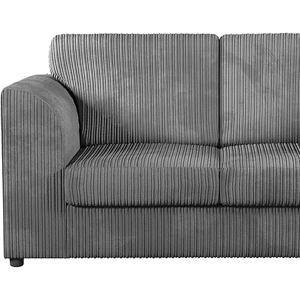 Luxor 6 Seater Grey Jumbo Cord Full Back Sofa Suite Image 4