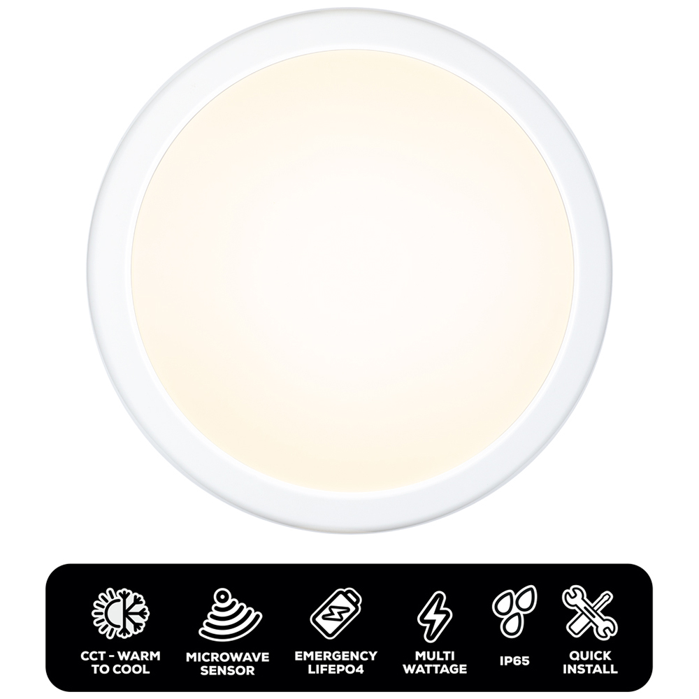 TCP Emergency and Microwave Sensor Bulkhead Wall and Ceiling Light Image 8