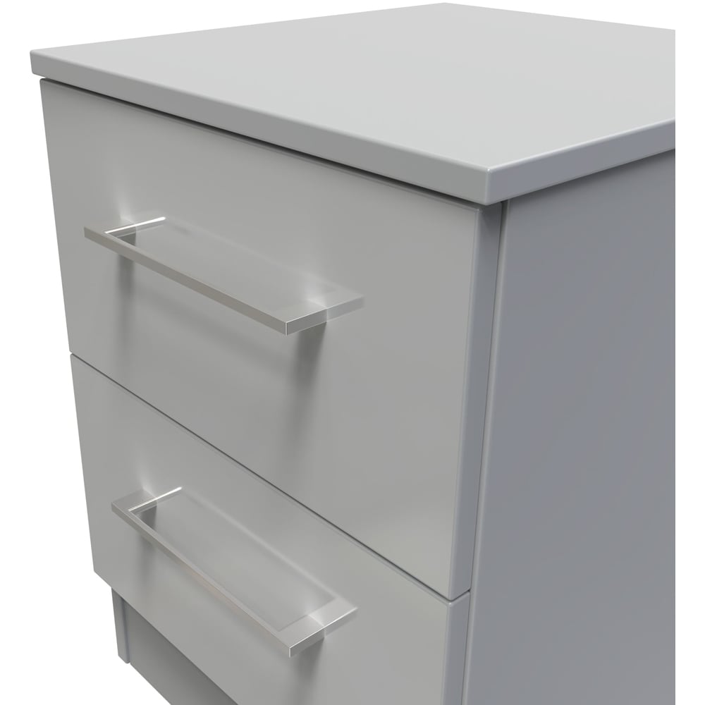 Crowndale Worcester 2 Drawer Uniform Grey and Dusk Grey Bedside Cabinet Ready Assembled Image 5