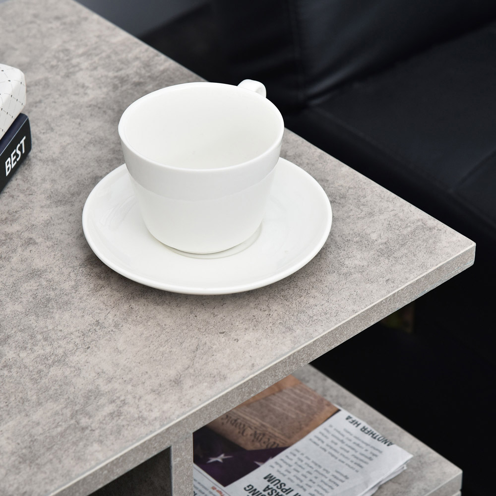 Portland 3 Tier Cement Effect Side Table Image 4