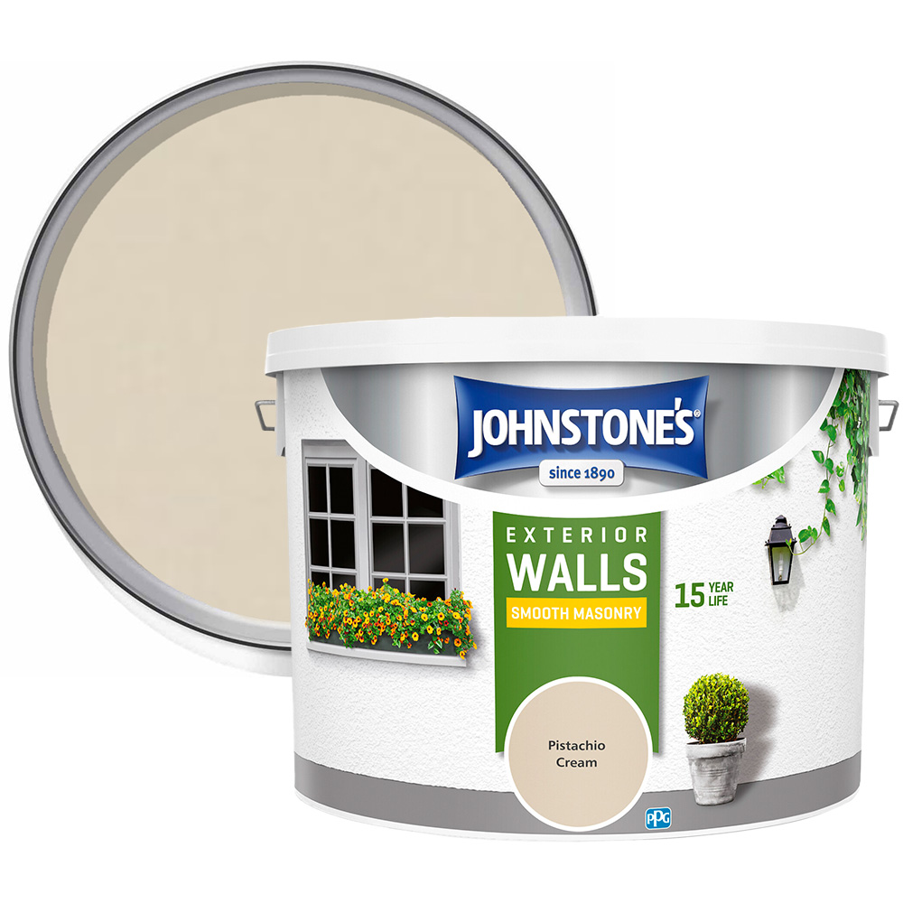 Johnstone's Smooth Masonry Pistachio Cream 10L Image 1