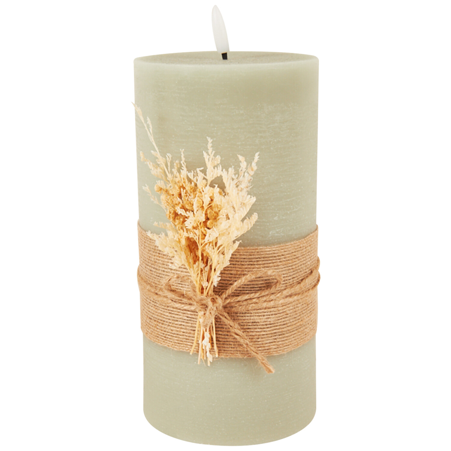 Hessien LED Candle - Green or White Image 2