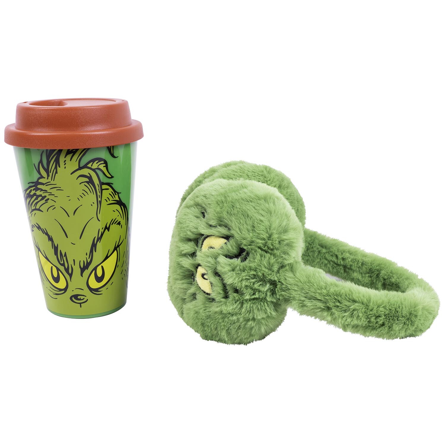 The Grinch Green Ear Muffs & Travel Mug Gift Set Image 2