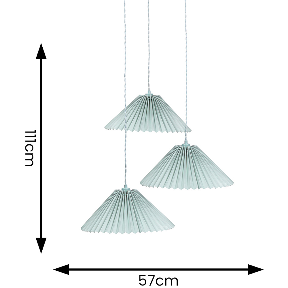 ValueLights Akira 3 Way Blue Pleated LED Ceiling Pendant Light Image 6
