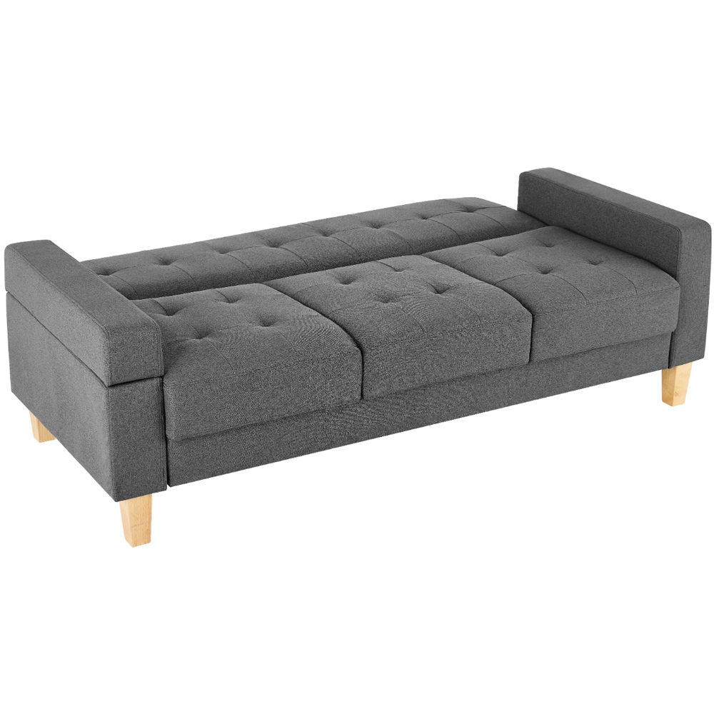 Home Detail Victoria 3 Seater Dark Grey Fabric Sofa Bed Image 3