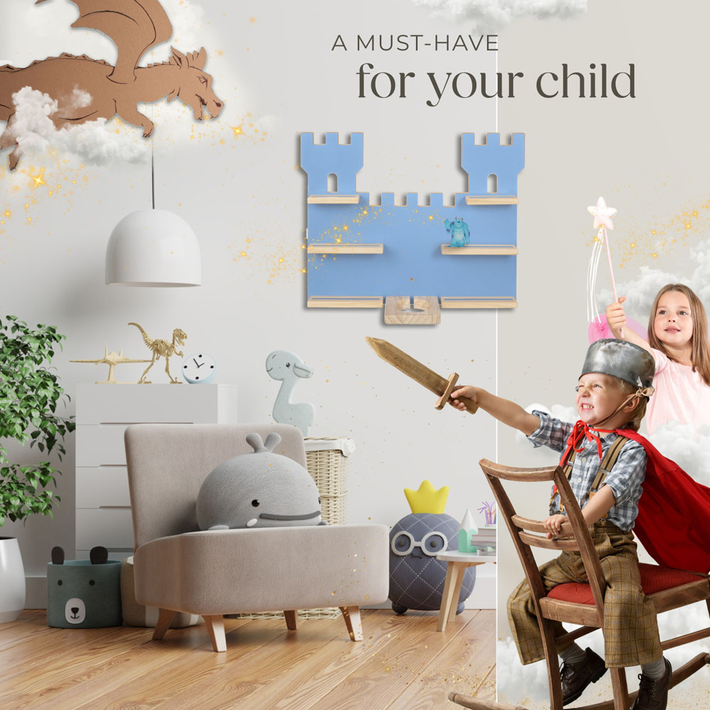 Tectake 6 Shelf Castle Design Wall Unit Image 8