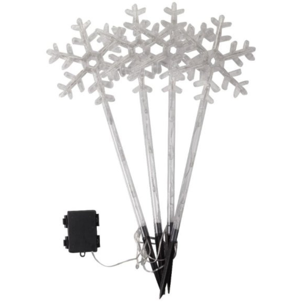 Samuel Alexander 4 Piece Multicolour LED Snowflake Christmas Path Light Set Image 2