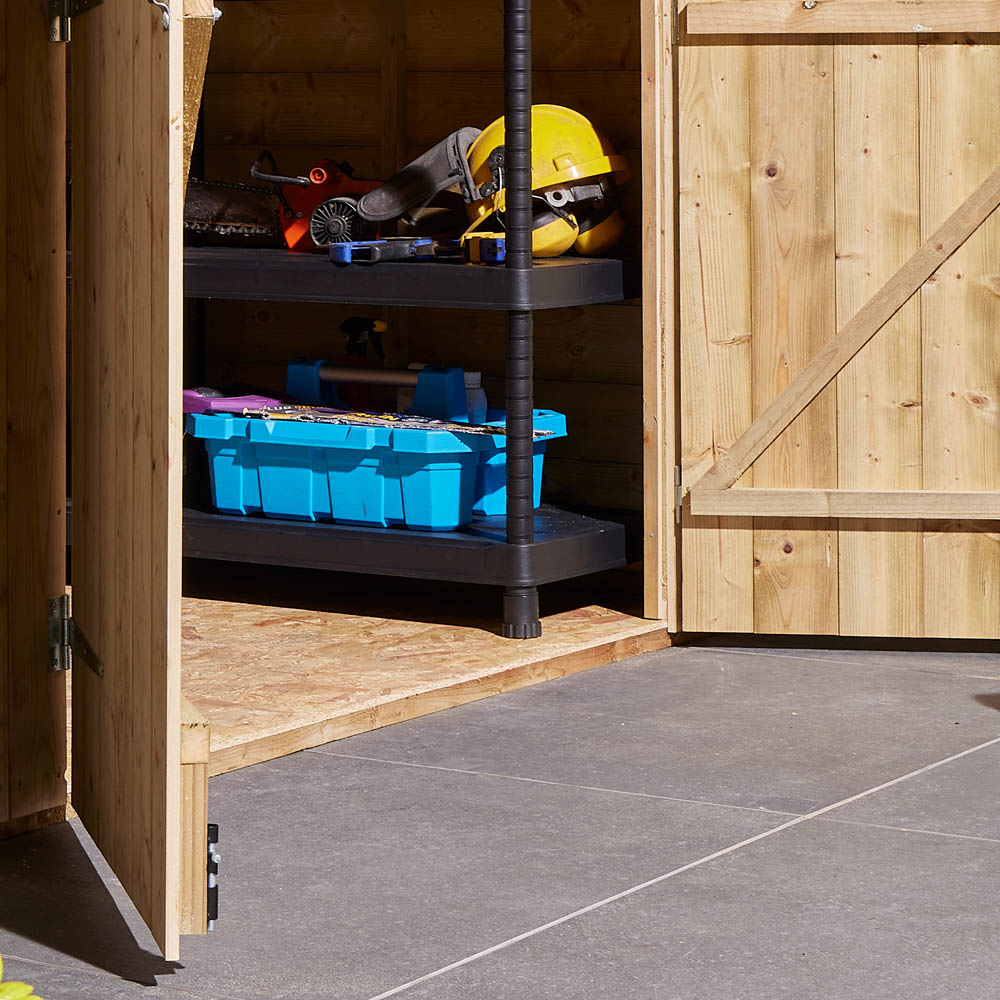 Rowlinson 8 x 6ft Double Door Shiplap Apex Shed with Window Image 3