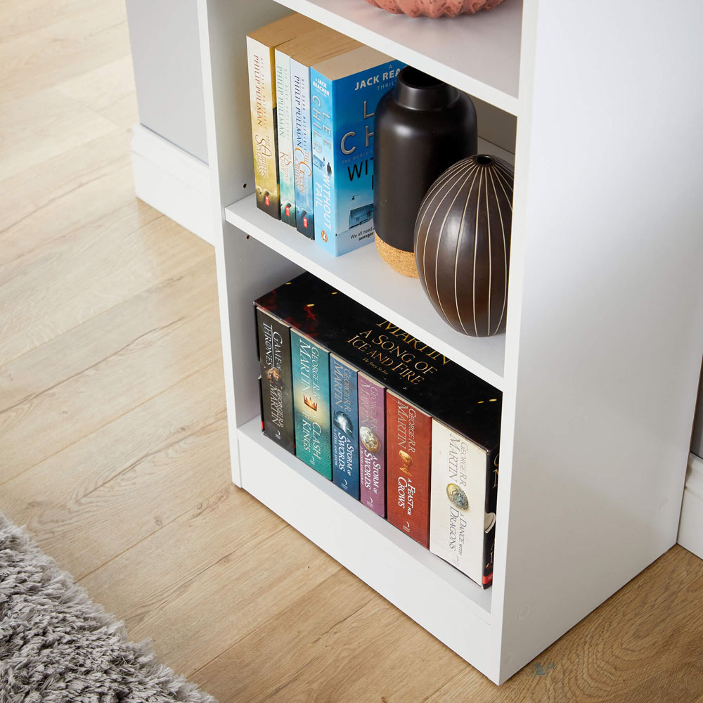 Home Source Clara 6 Shelf White Narrow Bookcase Image 4