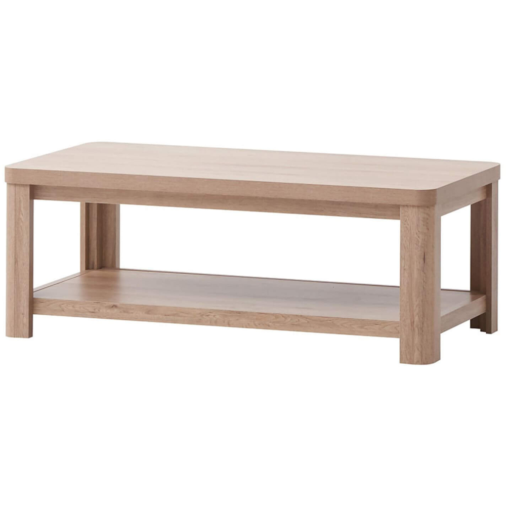 Home Source Huntingdon Single Shelf Oak Effect Rectangular Coffee Table Image 2