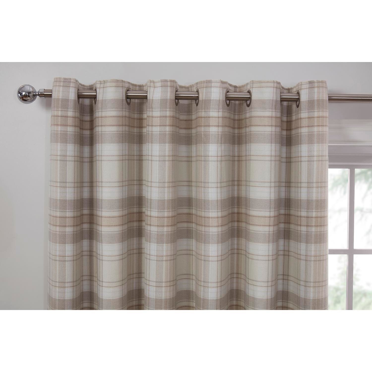 Divante Hatfield Natural Check Blackout Curtains 229cm Image 2