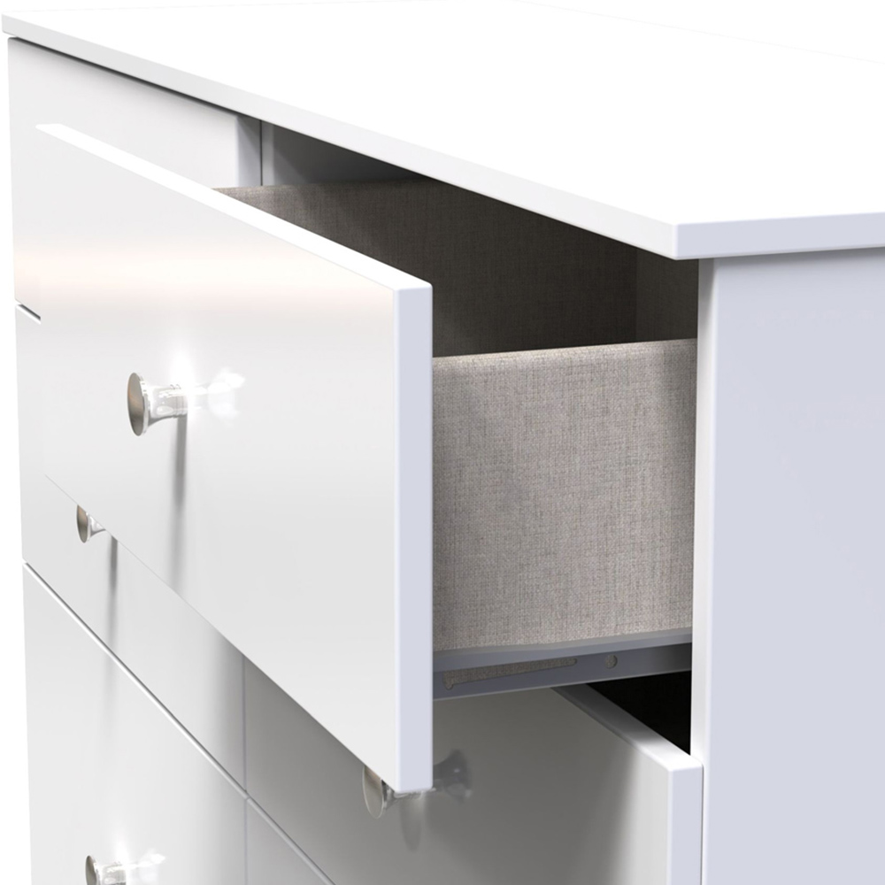 Crowndale Yarmouth 6 Drawer White Midi Chest Ready Assembled Image 6