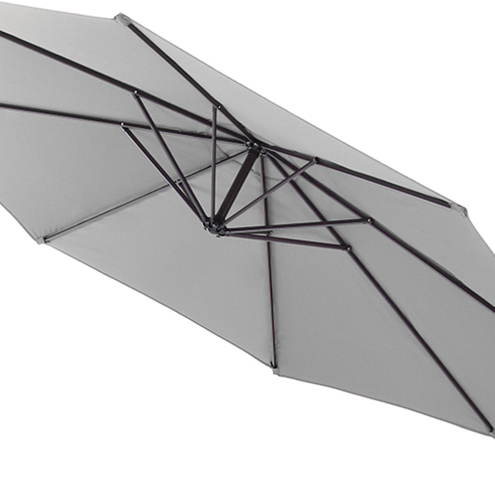 Living and Home Light Grey Cantilever Parasol with Cross Base 3m Image 5