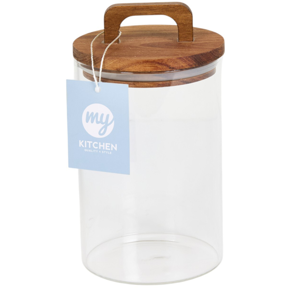 Glass Storage Jar with Handled LidClear900ml Image 2