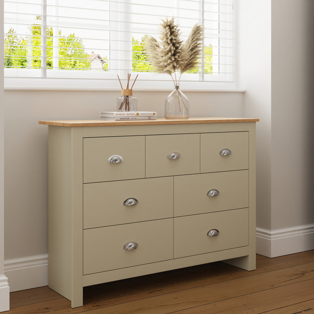 GFW Lancaster 7 Drawer Cream Merchants Chest of Drawers Image 8