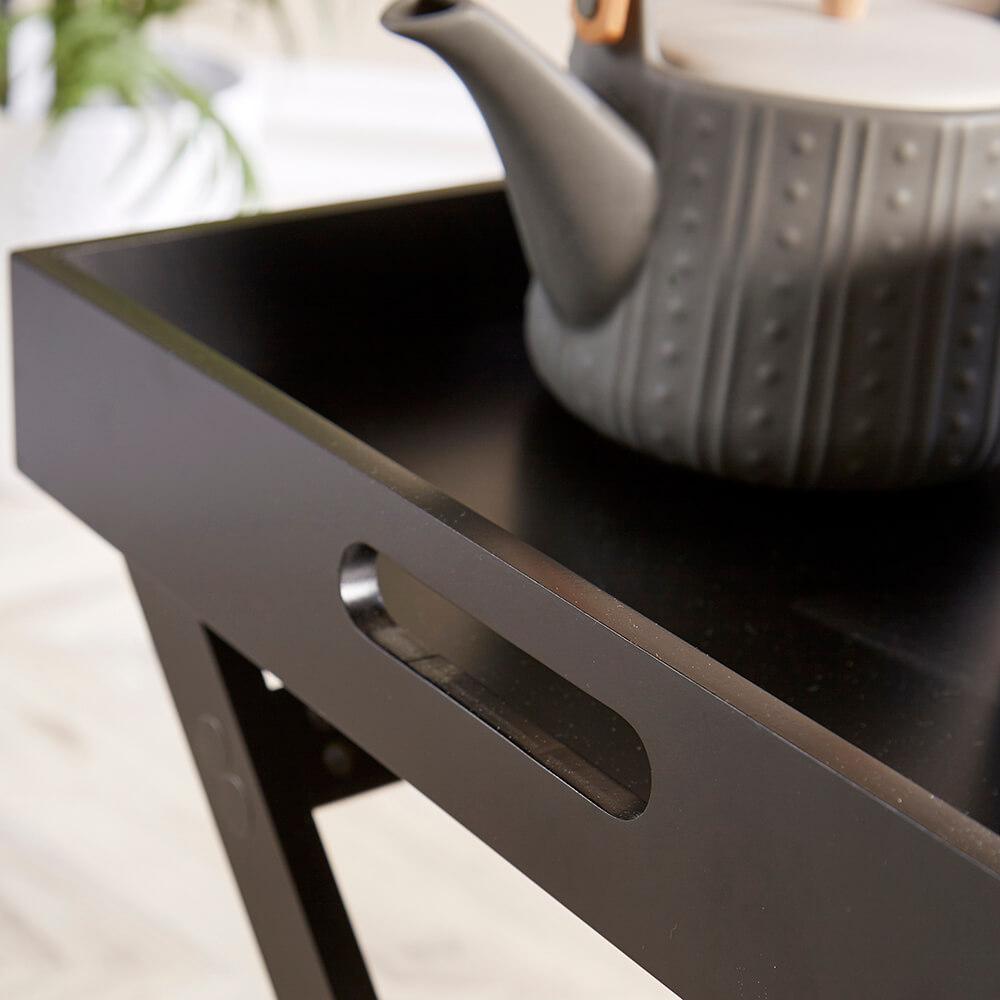 Home Source Alpine Butlers Black Side Table Image 3