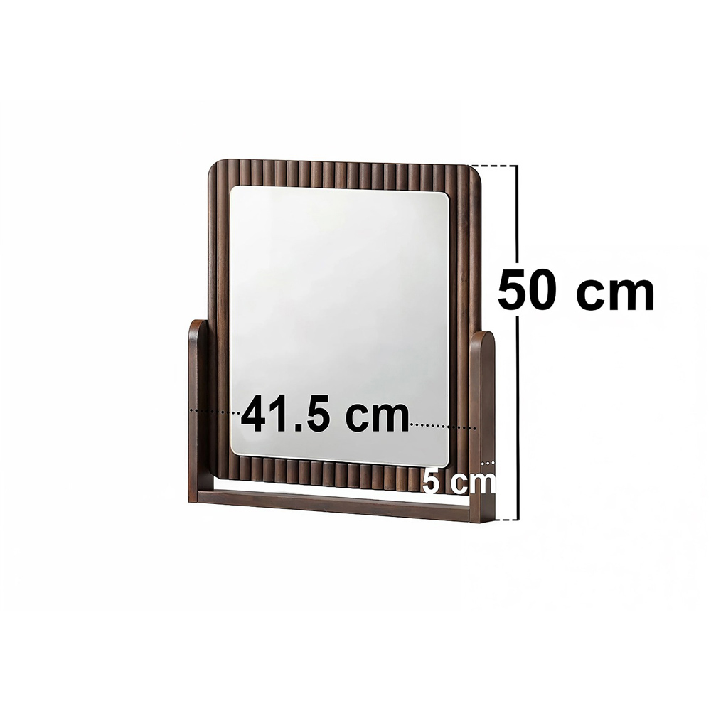 SOLACE+CO Velmor Walnut 2 Drawer Ribbed Dressing Table Image 9