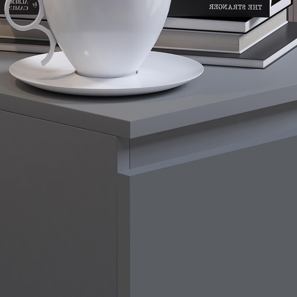 FWStyle Carlton 3 Drawer Matt Grey Chest of Drawers Image 3
