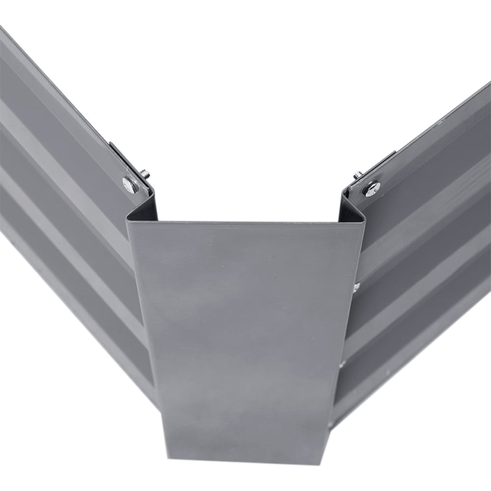 Living and Home 3.9 x 2.9ft Grey Rectangle Weather Resistant Steel Raised Garden Bed Image 3