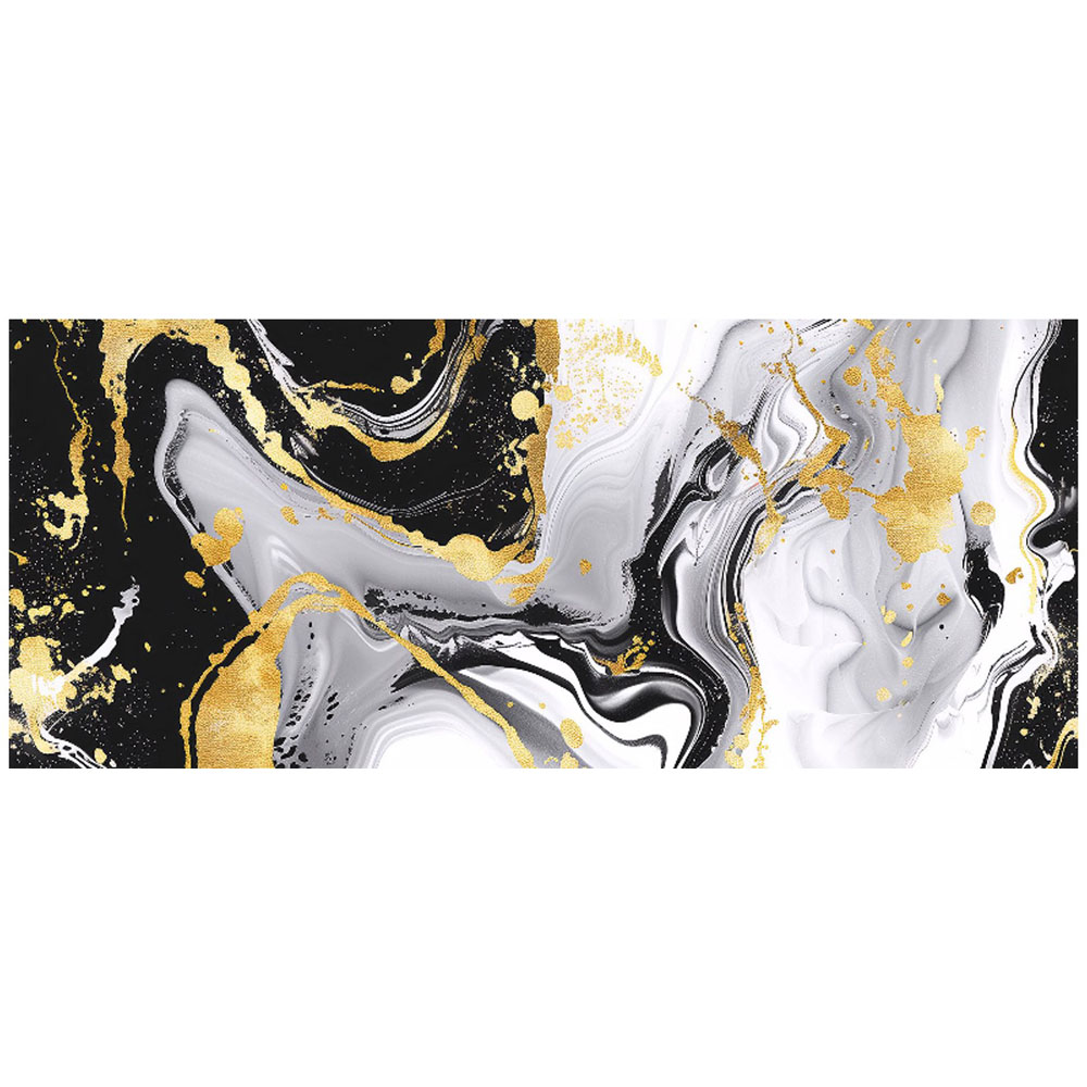 Warren Reed Designer White and Black Marble Effect Bathroom Splashback 25 x 60cm Image 2