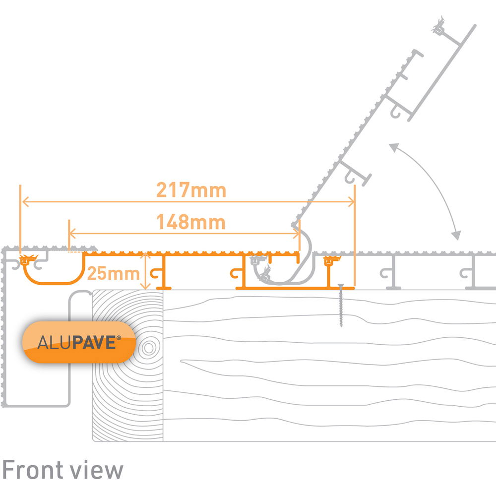 Alupave Grey Decking Board 3m Image 4