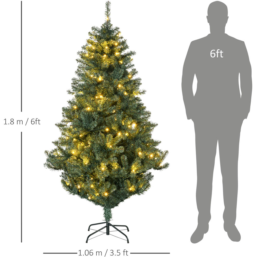 Everglow Warm LED Pre-Lit Green Artificial Christmas Tree with Decoration Banner Tag 6ft Image 7