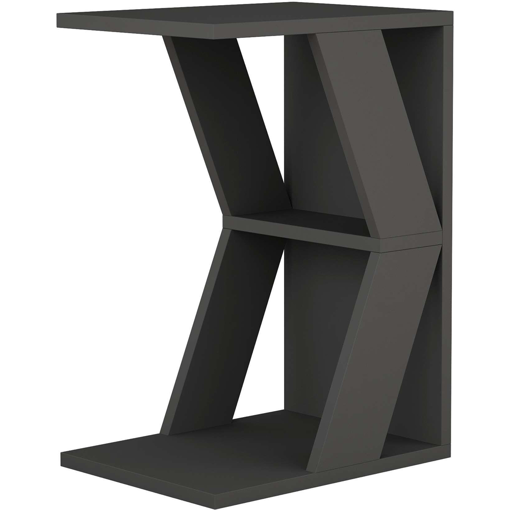 Decortie Naze 2 Shelf Anthracite Modern C Shaped Side Table Image 2