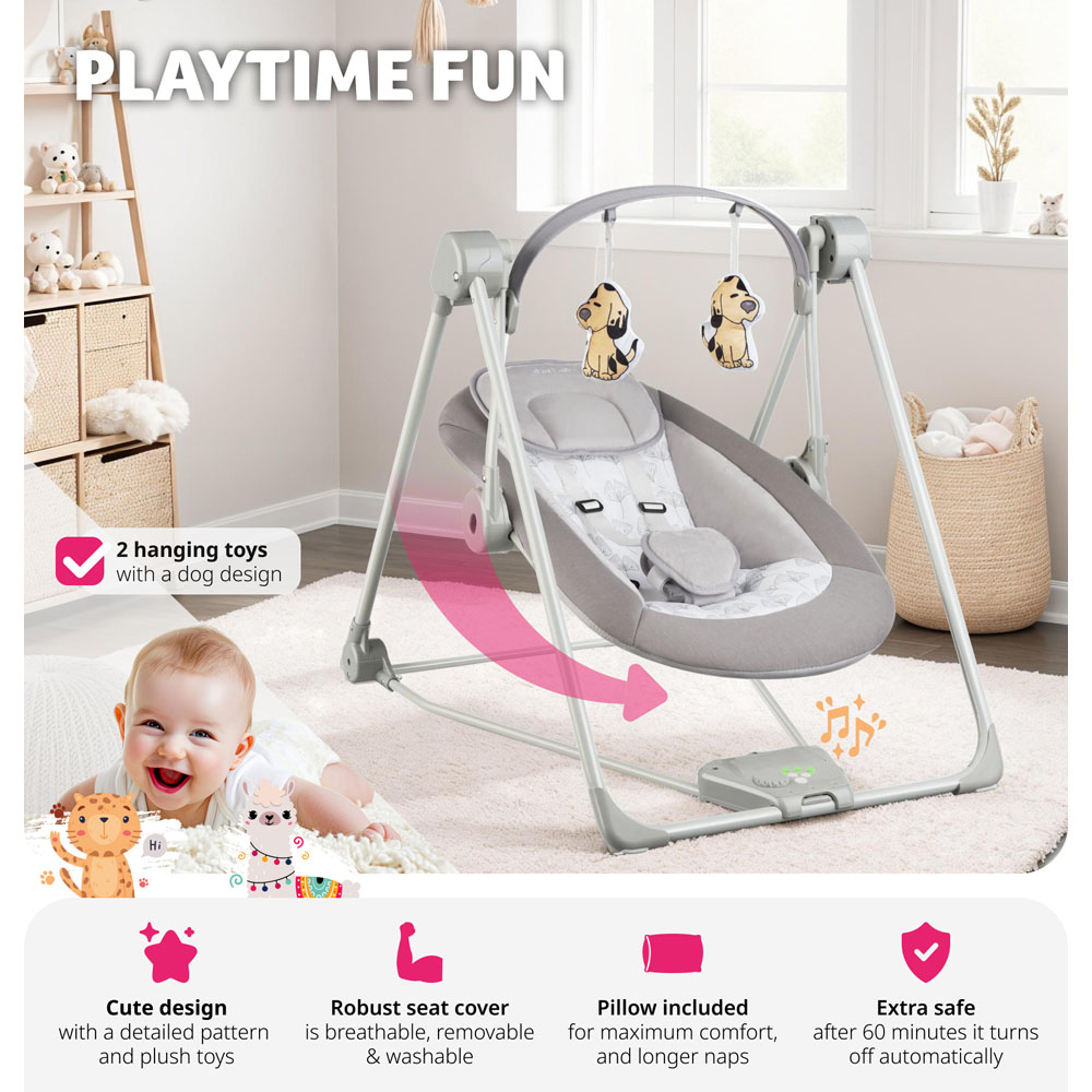 Tectake 5 Speed Adjustable Baby Rocker Image 3