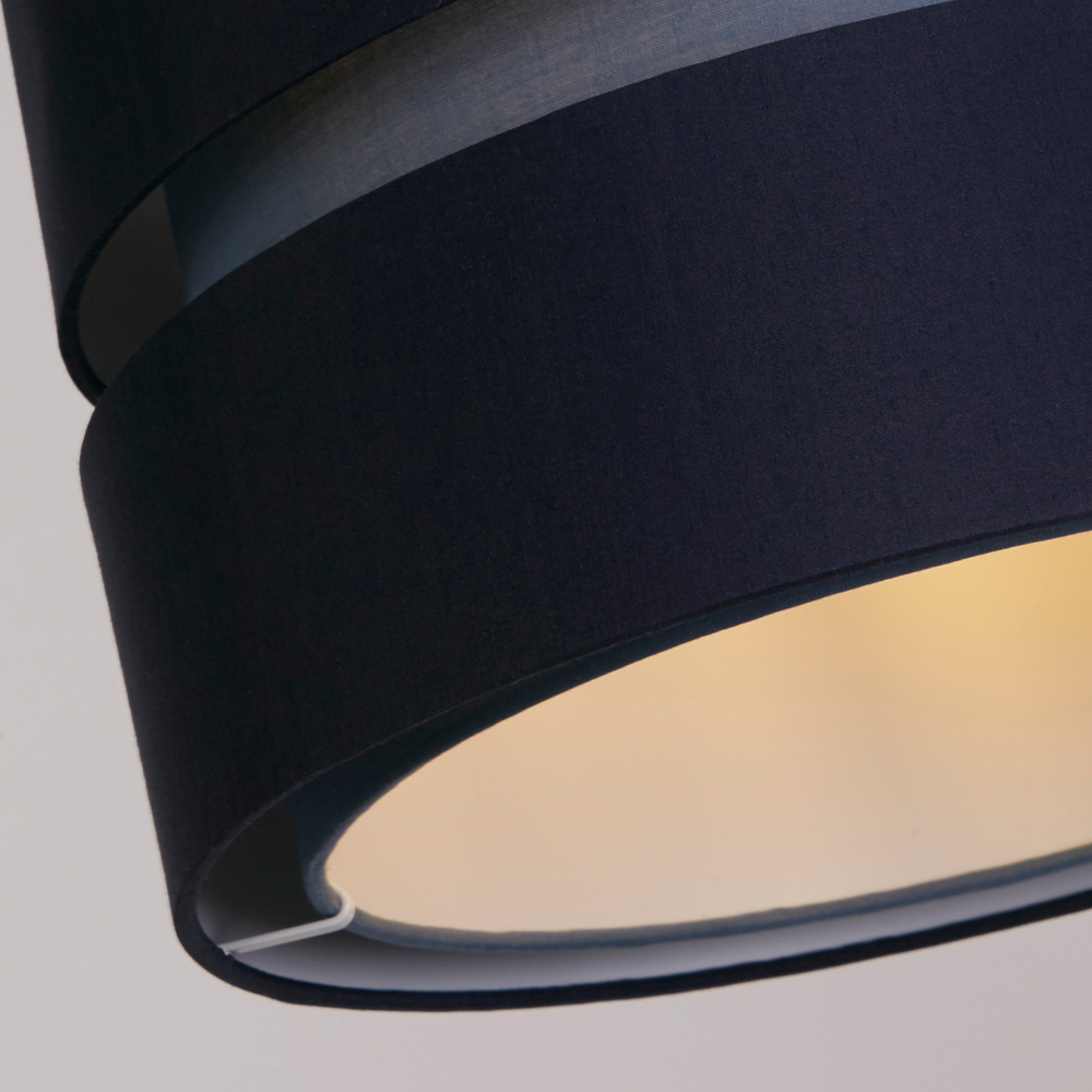 Lighting Collection Brea 2 Tier Navy Cotton Ceiling Shade Image 4